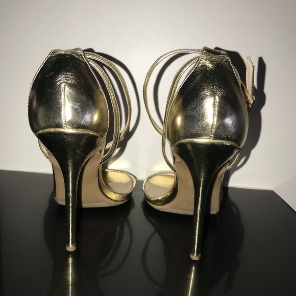 Wild Diva Gold Ankle Strap Heels - Picture 5 of 7
